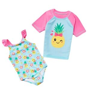 Dreamwave Swim Toddler 2pc Pineapple Swim Set 3T New